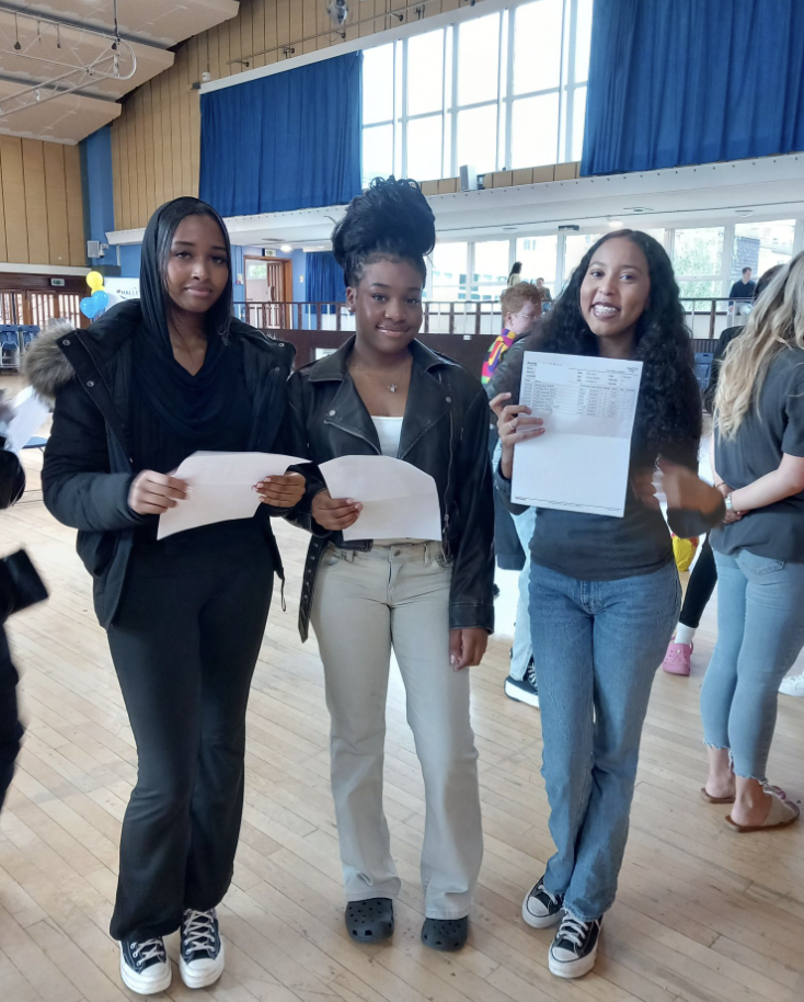 Students holding their results